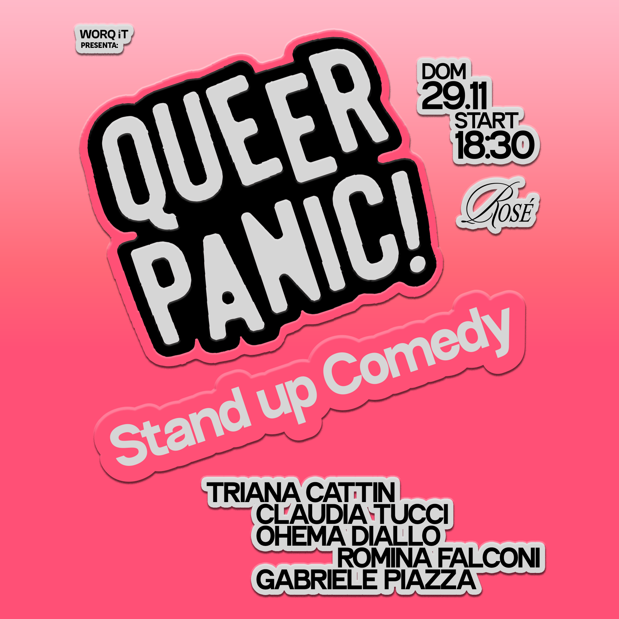 Locandina di QUEER PANIC! a Maison Rosé, Roma, 29 novembre 2026